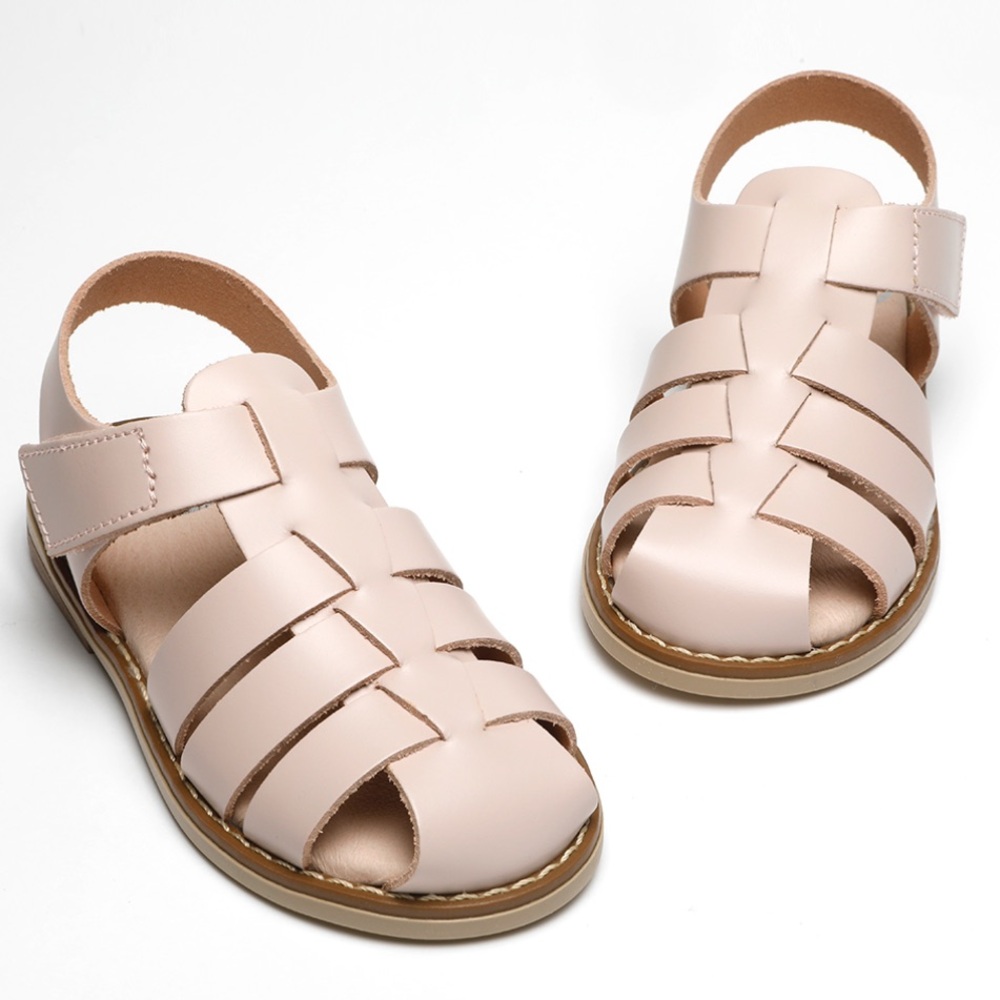 Papouelli London pale pink Momo fisherman sandal, sz 8 little kid - Picture 5 of 10